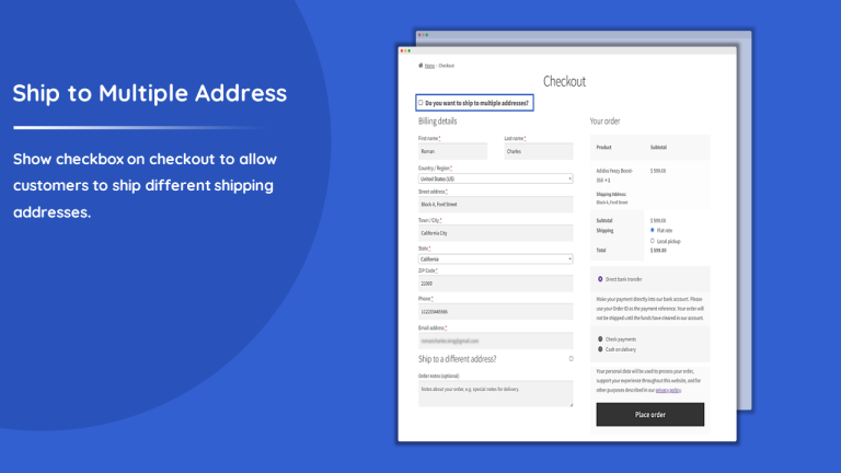 WooCommerce Ship to Multiple Addresses